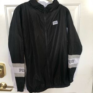 Pink windbreaker with hood